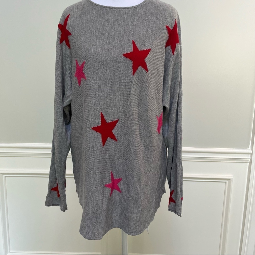 Two Twenty Five Cashmere Rayon Sweater With Stars L